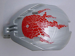Bionicle Bohrok Windscreen 4 x 5 x 7 with Red Scales and Tahnok-Kal Logo Pattern