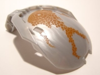 Bionicle Bohrok Windscreen 4 x 5 x 7 with Brown Scales and Pahrak-Kal Logo Pattern