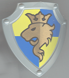Duplo Utensil Shield, Angled Triangle with Gold Lion and Crown Pattern