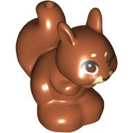 Squirrel, Friends Style with Black, Reddish Brown and White Eyes and Winky Face, Freckles, Nose and Mouth Pattern