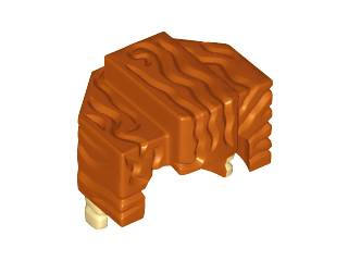 Minifigure, Hair Trapezoid Swept Back with Tan Ends Pattern