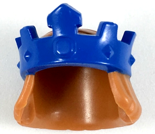 Minifigure, Hair Mid-Length, Straight with Blue Crown Pattern