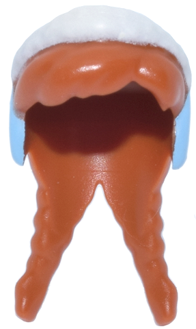 Mini Doll, Hair Friends Long with Braided Pigtails with Bright Light Blue Winter Hat with White Fur Trim Pattern