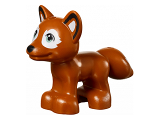 Fox, Friends Style with Black Nose, Sand Green Eyes and White Around Eyes and on Tail Pattern