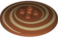 Dish 6 x 6 Inverted (Radar) - Solid Studs with Tan Spirals / Swirls Pattern