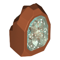 Rock 1 x 1 Geode with Molded Glitter Trans-Light Blue