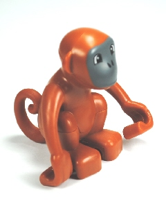 Duplo Monkey, Curled Tail with Dark Bluish Gray Face Pattern
