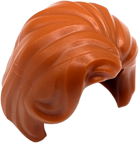 Minifigure, Hair Female Short Swept Back and Swept Sideways Fringe in Dark Orange