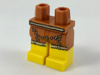 Hips and Yellow Legs with Dark Orange Animal Skin Skirt Pattern