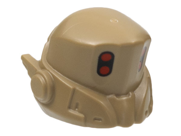 Minifigure, Headgear Helmet Space, Right Antenna, Pronounced Brow, 4 Red Dots Pattern