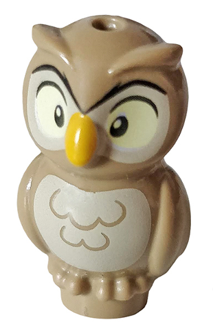 Owl, Friends Style with Bright Light Orange Beak, Tan Face and Chest Pattern