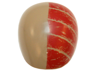 Large Figure Armor, Round, Smooth with Red Stripes Weathered Pattern