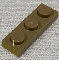 Plate 1 x 3 with Gold Pattern on Short Edge