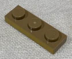 Plate 1 x 3 with Gold Pattern on Long Edge