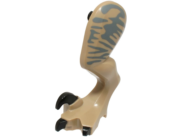 Dinosaur Leg Large (Rear) Raptor Left with Black Pin with Black Claws and Dark Bluish Gray Markings Pattern