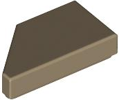 Tile, Modified 1 x 2 Wedge Right in Dark Tan