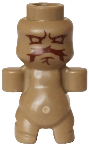 Minifigure, Utensil Micro Body with Fixed Arms with Hands, Legs and Head with Reddish Brown Mandrake Face Pattern