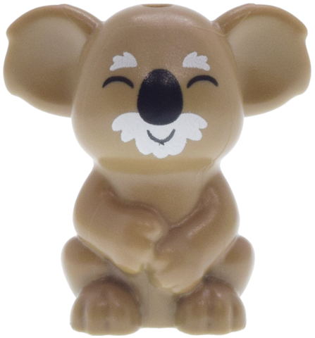 Koala, Mini Doll Style with Furry White Eyebrows and Face, Black Closed Eyes, Nose and Smile Pattern (Friends Sydney)