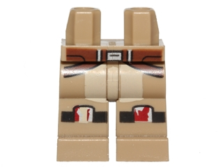 Hips and Legs with Reddish Brown Belt and Black Knee Belts with Silver and Red Knee Pads Pattern (SW Sabine Wren)