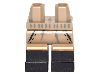 Hips and Legs with 2 Pockets, Silver and Orange Stripes and Black Boots Pattern