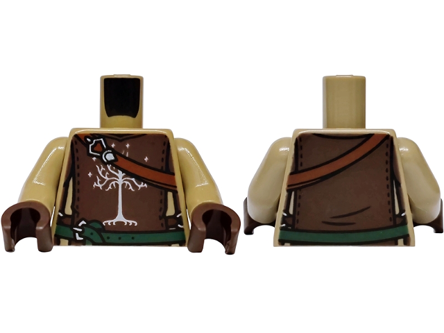 Dark tan armor torso with dark tan arms and dark brown hands, featuring the White Tree of Gondor and leather panels.