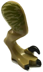 Dinosaur Leg Large (Rear) Raptor Right with Pin with Black Claws and Tan Stripes over Olive Green Pattern
