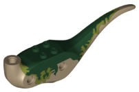 Dinosaur Body Raptor with Dark Green Top and Olive Green Markings Pattern