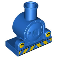 Duplo, Train Steam Engine Front with Yellow Lights and Danger Stripes Pattern