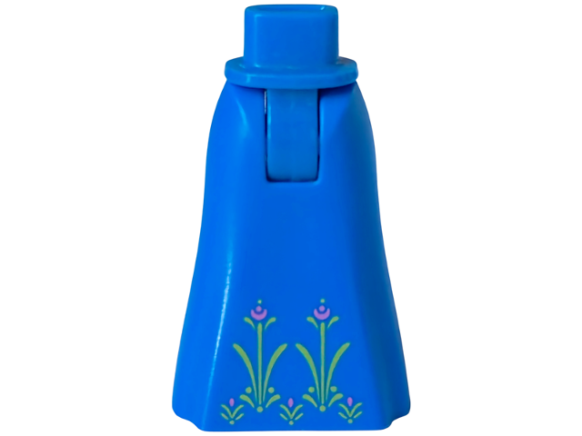 Mini Doll Hips and Skirt Full Length with 5 Flowers Pattern - Thick Hinge