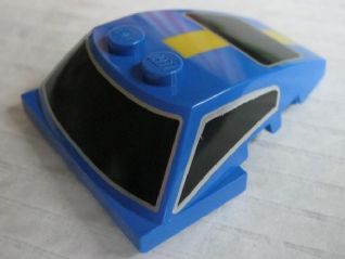 Wedge 5 x 4 x 1 1/3 with 2 x 4 Base with Windows and Yellow Stripe Pattern