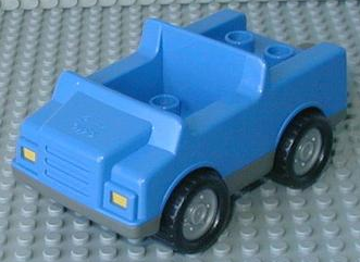 Duplo Car with 2 x 2 Studs and Dark Gray Base