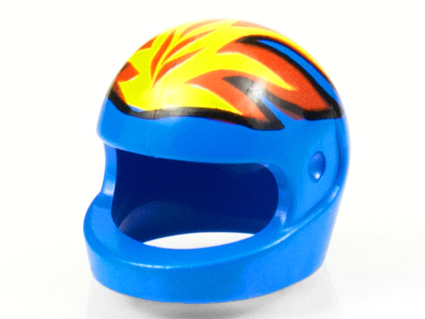 Headgear Helmet Standard with Flames Yellow and Orange LEGO 2446px9 @@ Minifig 