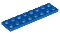 Lego 8 x Platte 3034 blau 2x8 