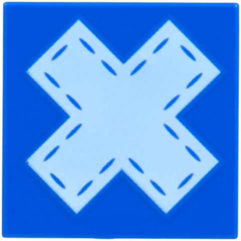 Tile 2 x 2 with White X with Stitching Pattern