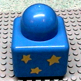 Primo Brick 1 x 1 with 3 Yellow Stars Pattern