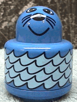 Primo Brick, Round Rattle 1 x 1 with Walrus / Seal in Water Pattern