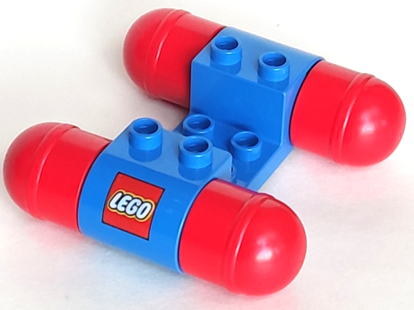 Duplo Car Base with Red Wheels with LEGO Logo Pattern