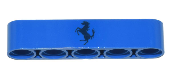 Technic, Liftarm Thick 1 x 5 with Ferrari Logo Black Horse Pattern