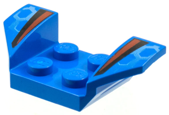 Vehicle, Mudguard 2 x 4 with Flared Wings with Black and Red Stripes, White Honeycomb Pattern