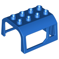 Duplo, Train Locomotive Cabin Roof 2 x 4 Studs, 2 Small and 2 Large Windows