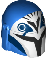 Minifigure, Headgear Helmet with Holes, SW Mandalorian with Black and White Pattern