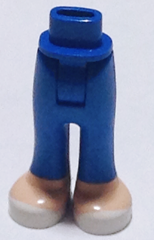 Mini Doll Hips and Trousers with Back Pockets with Light Nougat Feet with White Shoes Pattern - Thick Hinge