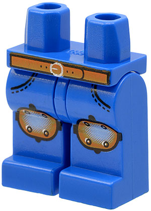 Hips and Legs with Brown Belt with Silver Buckle, Knee Pads Pattern