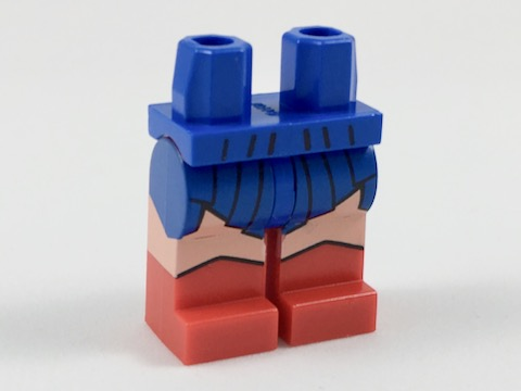 Hips and Red Legs with Blue Uneven Skirt and Light Nougat Legs Pattern