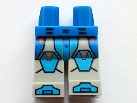 Hips and Light Bluish Gray Legs with Blue and Dark Azure Armor Plates, Hexagonal Knee Pads, and Shoe Tips Pattern