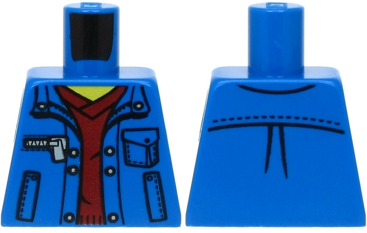 Torso Jacket with Pockets over Dark Red V-Neck Sweater Pattern