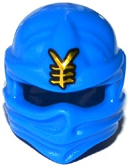 Minifigure, Headgear Ninjago Wrap Type 1 with Gold Ninjago Logogram 'Lightning' Pattern