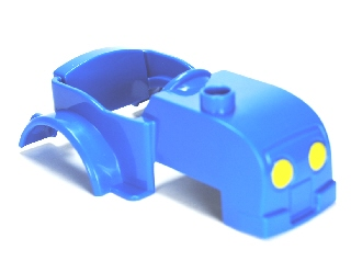 Duplo Car Body Tractor with One Stud on Hood and Yellow Headlights Pattern
