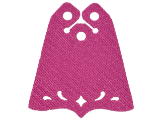 Mini Doll, Cape Cloth, Friends, Center Point at Bottom, 3 Small Top Holes and Swirl and Diamond Shaped Holes - Spongy Stretchable Fabric