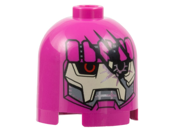 Brick, Round 2 x 2 x 1 2/3 Dome Top with Damaged Sentinel Face Pattern